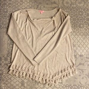 Lily Pulitzer Tassel Sweater with Scoop Neck